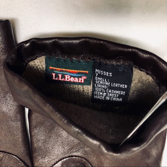 🔵 LL Bean Cashmere Lined Leather Gloves - Picture 6 of 8